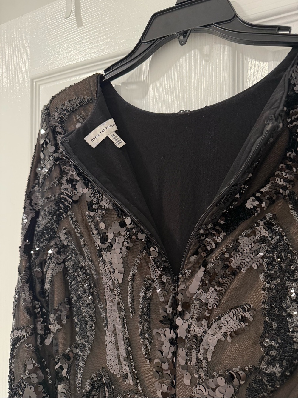 Dress the Population Black Sequin Midi Dress